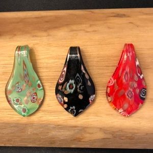 Lampwork glass pendant set